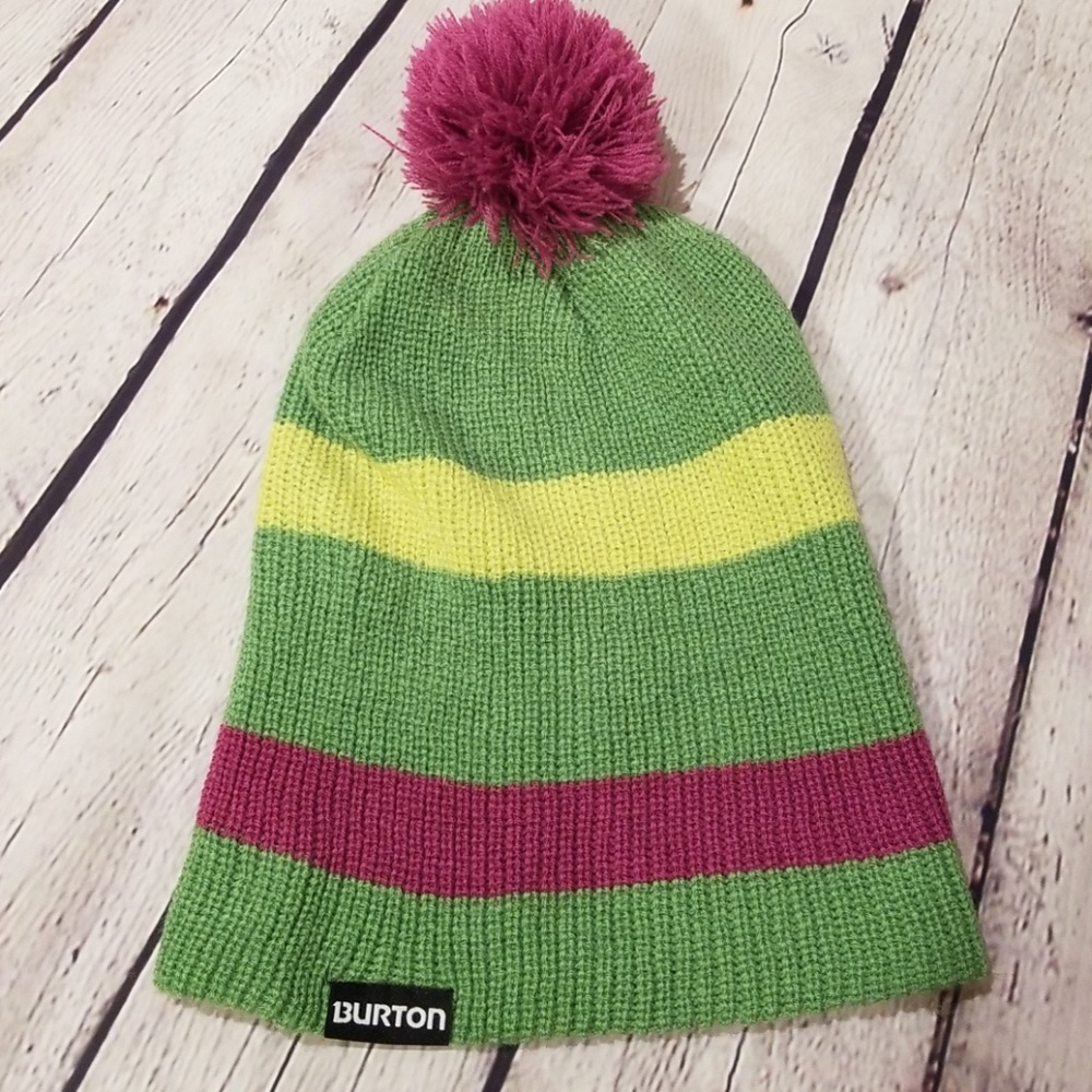 Burton Green Knit 80s Style Ski Hat